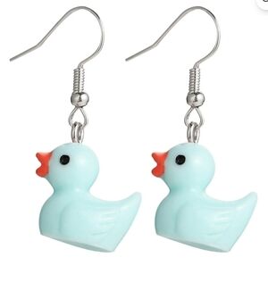 Duck Shaped Earrings in Light Green New